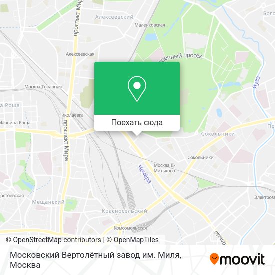 Карта Московский Вертолётный завод им. Миля