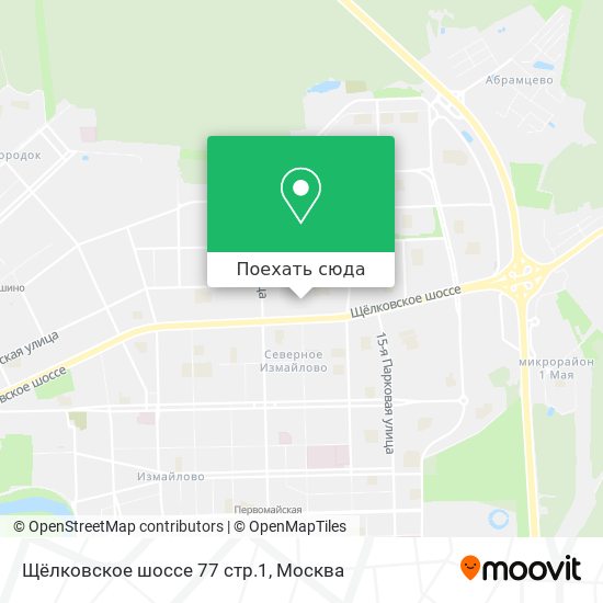 Карта Щёлковское шоссе 77 стр.1