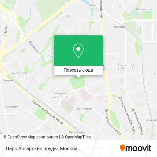 Карта Парк Ангарские пруды