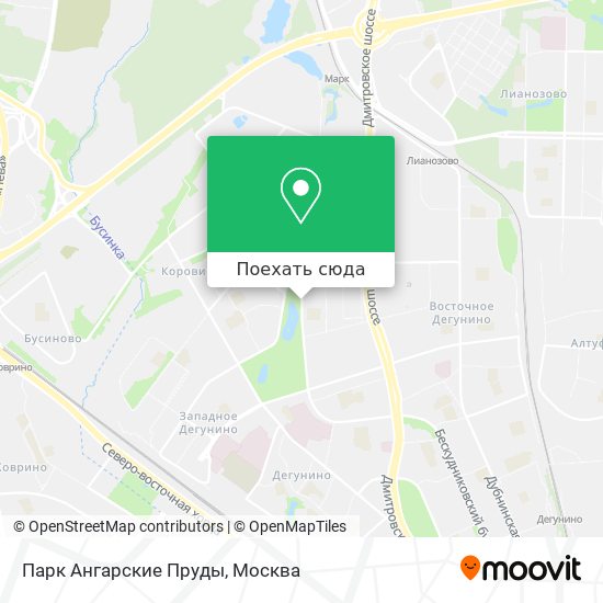 Ангарские пруды москва на карте