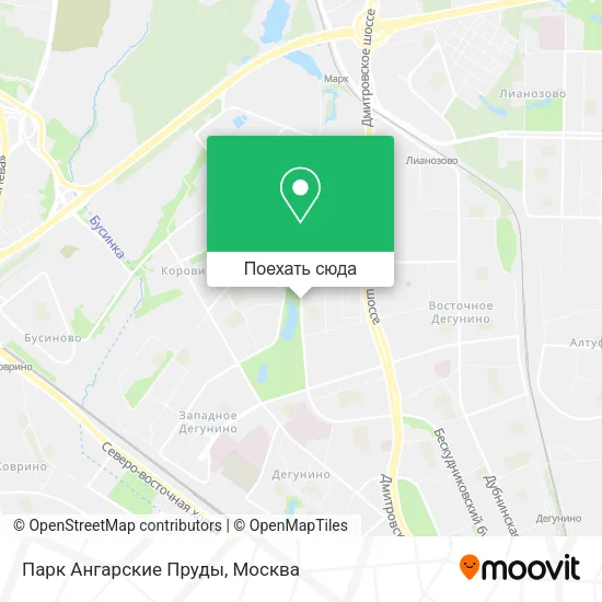Карта Парк Ангарские Пруды