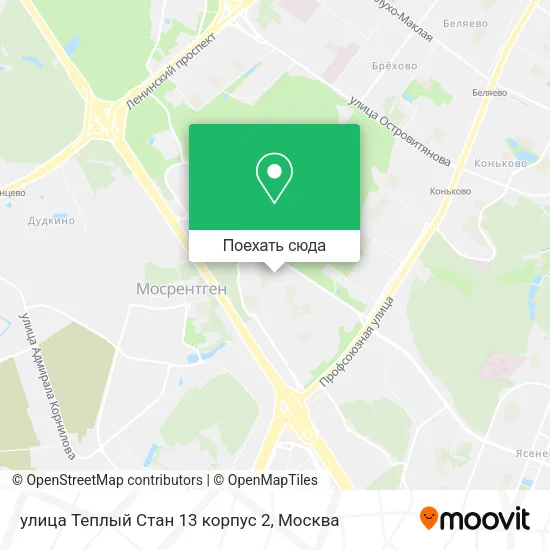 Карта улица Теплый Стан 13 корпус 2