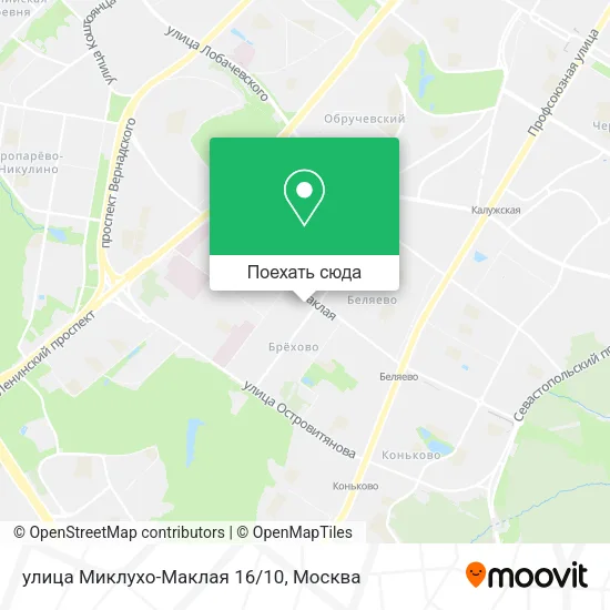 Карта улица Миклухо-Маклая 16/10