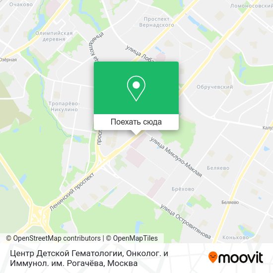 Карта Центр Детской Гематологии, Онколог. и Иммунол. им. Рогачёва