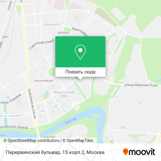 Карта Перервинский бульвар, 15 корп 2