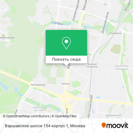 Карта Варшавское шоссе 154 корпус 1