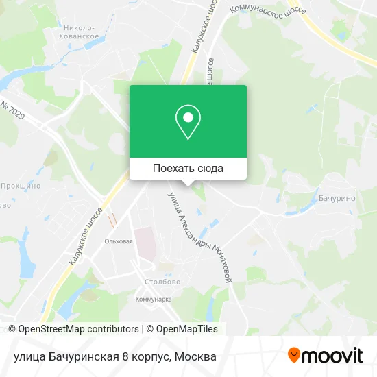 Карта улица Бачуринская 8 корпус