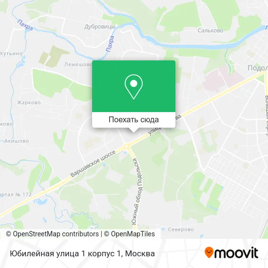 Карта Юбилейная улица 1 корпус 1