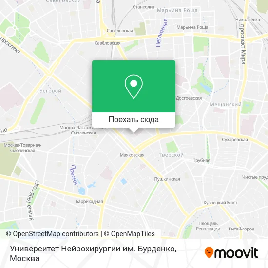 Карта Университет Нейрохирургии им. Бурденко