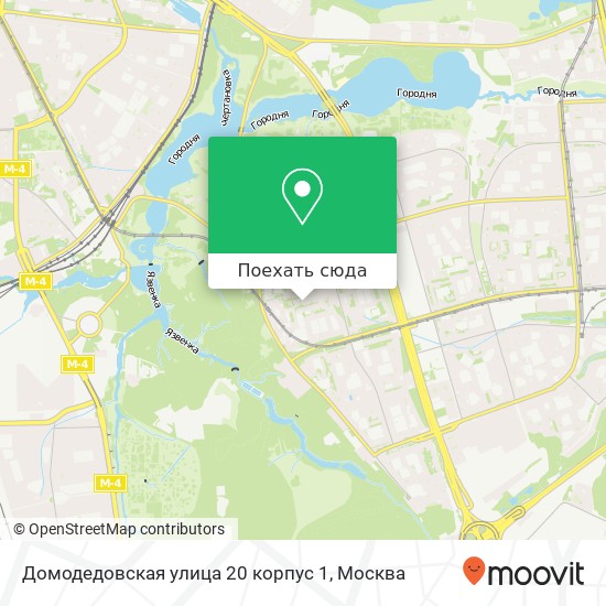 Карта Домодедовская улица 20 корпус 1
