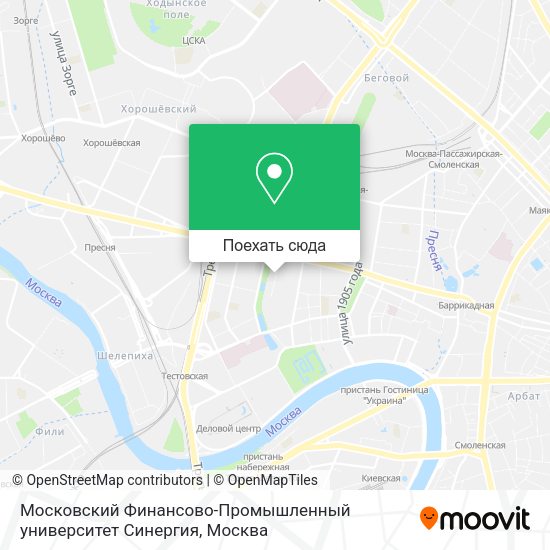 Карта Московский Финансово-Промышленный университет Синергия