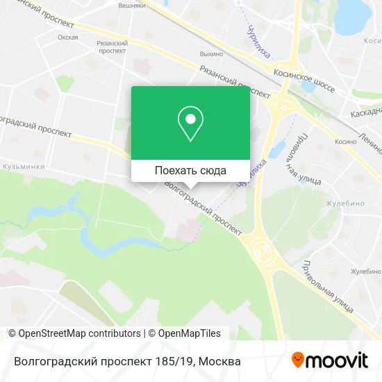 Карта Волгоградский проспект 185/19