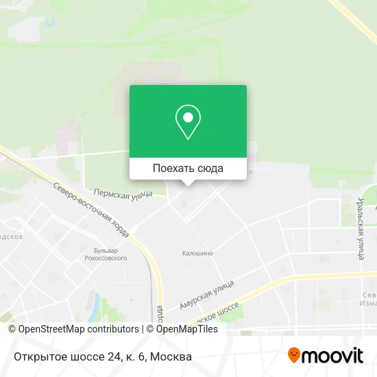 Карта Открытое шоссе 24, к. 6