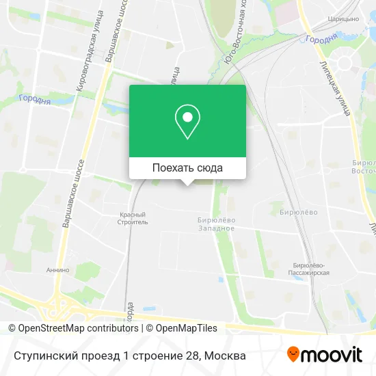 Карта Ступинский проезд 1 строение 28