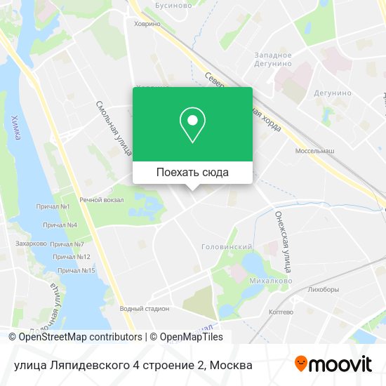 Карта улица Ляпидевского 4 строение 2