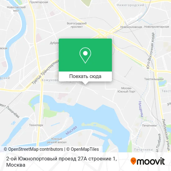 Карта 2-ой Южнопортовый проезд 27А строение 1