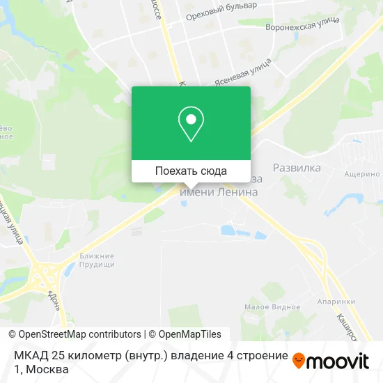 Карта МКАД 25 километр (внутр.) владение 4 строение 1