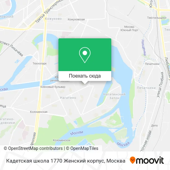 Карта Кадетская школа 1770 Женский корпус