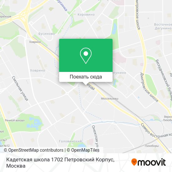 Карта Кадетская школа 1702 Петровский Корпус