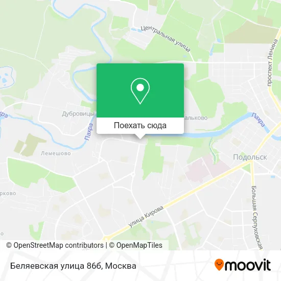 Карта Беляевская улица 86б