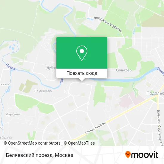 Карта Беляевский проезд