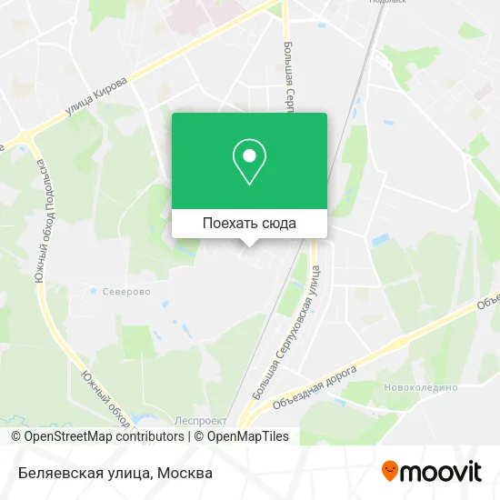 Карта Беляевская улица