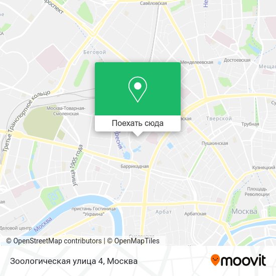 Карта Зоологическая улица 4