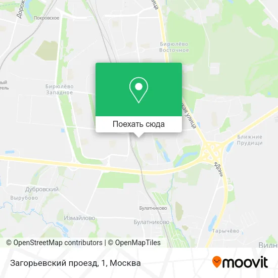 Карта Загорьевский проезд, 1