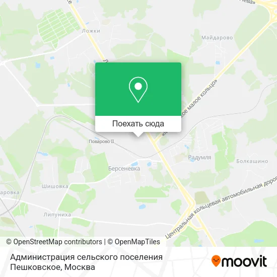Карта Администрация сельского поселения Пешковское