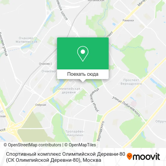 Карта Спортивный комплекс Олимпийской Деревни-80 (СК Олимпийской Деревни-80)