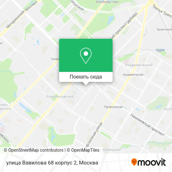 Карта улица Вавилова 68 корпус 2