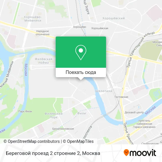 Карта Береговой проезд 2 строение 2