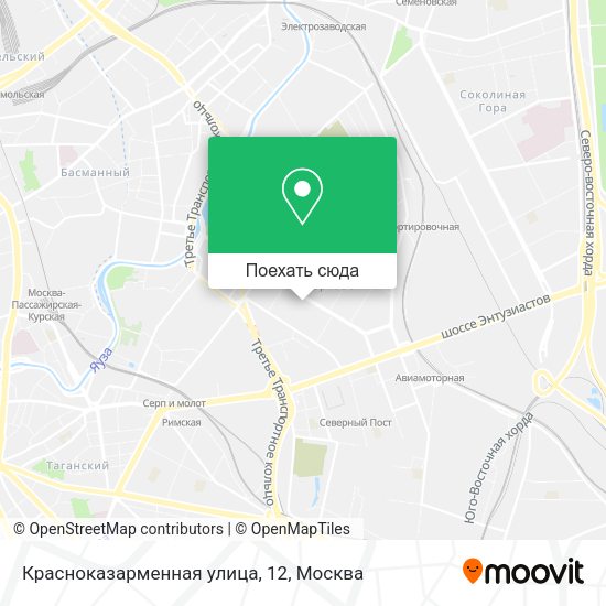 Карта Красноказарменная улица, 12