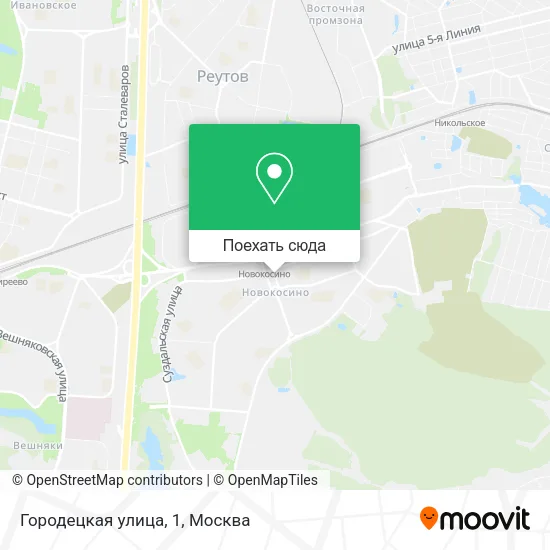Карта Городецкая улица, 1