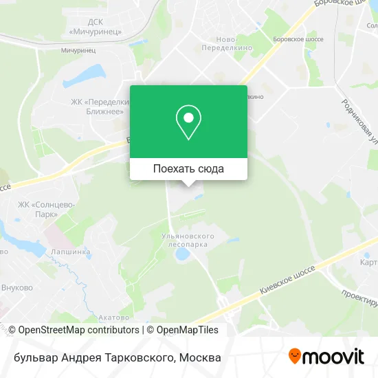 Карта бульвар Андрея Тарковского