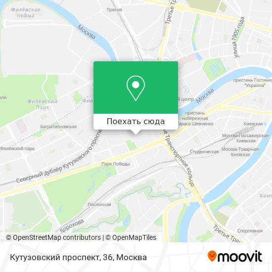 Карта Кутузовский проспект, 36