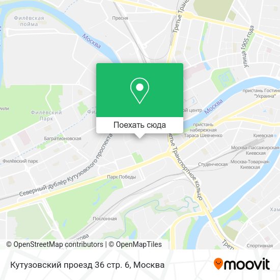 Карта Кутузовский проезд 36 стр. 6