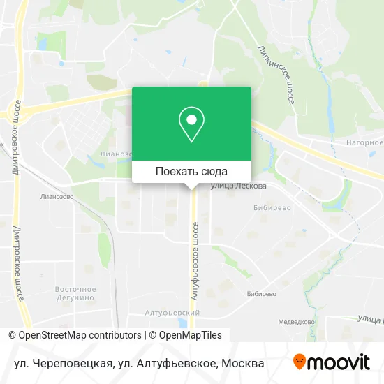 Карта ул. Череповецкая, ул. Алтуфьевское