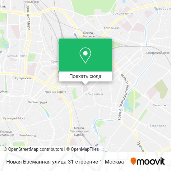 Карта Новая Басманная улица 31 строение 1