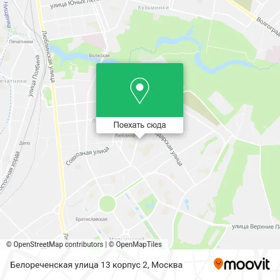 Карта Белореченская улица 13 корпус 2