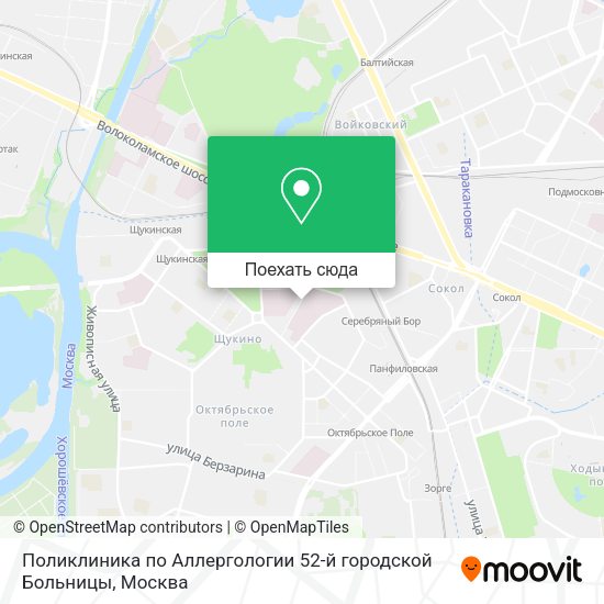 Карта Поликлиника по Аллергологии 52-й городской Больницы