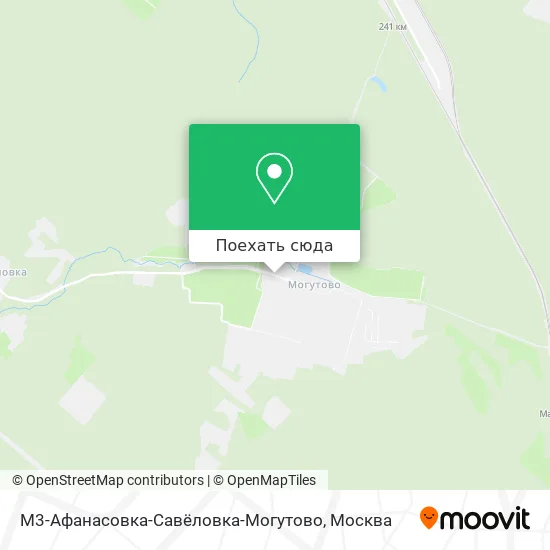Карта М3-Афанасовка-Савёловка-Могутово