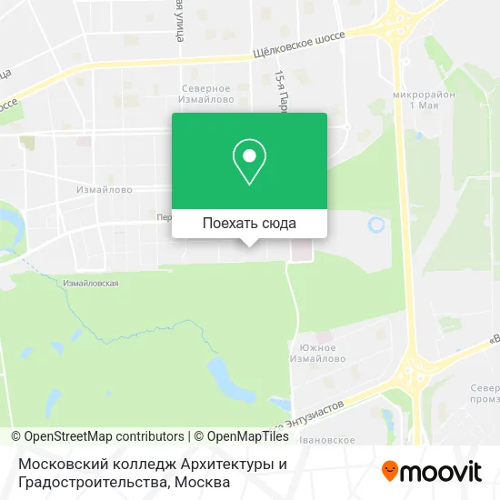 Карта Московский колледж Архитектуры и Градостроительства