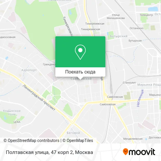 Карта Полтавская улица, 47 корп 2