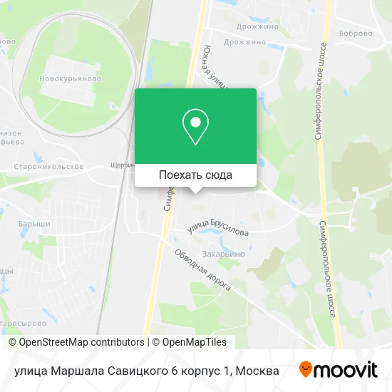 Карта улица Маршала Савицкого 6 корпус 1