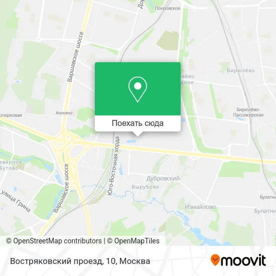 Карта Востряковский проезд, 10