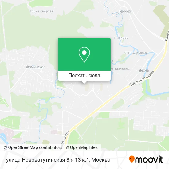 Карта улица Нововатутинская 3-я 13 к.1