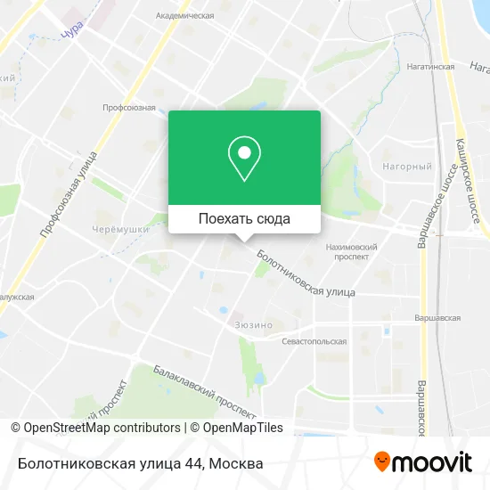 Карта Болотниковская улица 44