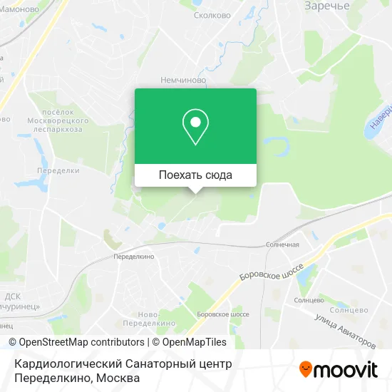 Карта Кардиологический Санаторный центр Переделкино