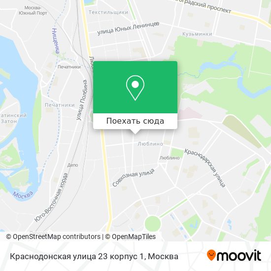 Карта Краснодонская улица 23 корпус 1